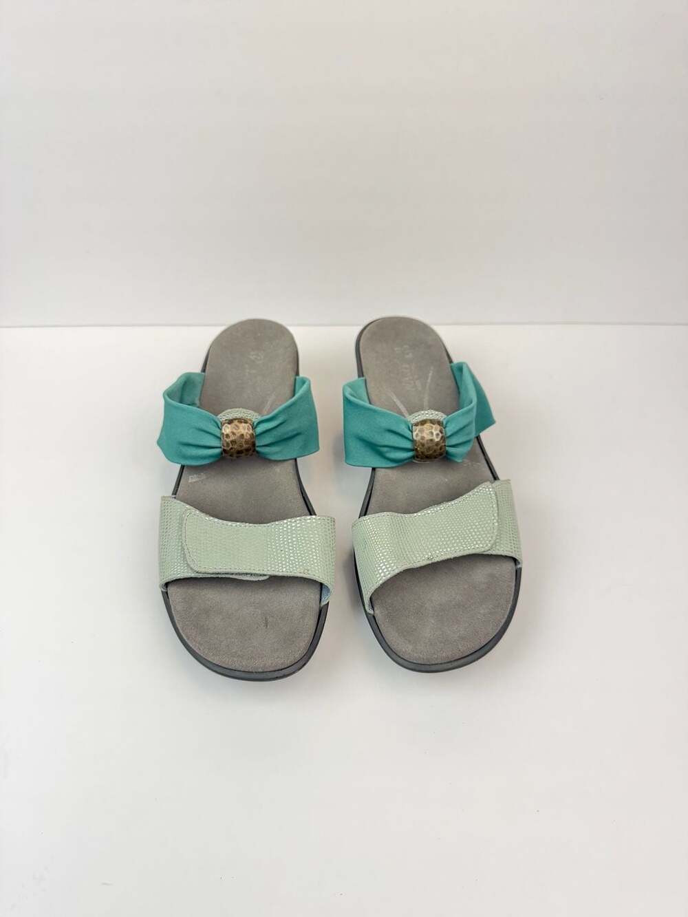 Naot Pinotage Wedge Sandals Turquoise Green Size 41 US 10